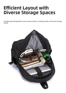Vue intérieure du sac à dos business montrant le compartiment PC et la grande capacité