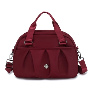 Women Nylon Pleated Handbag Large Capacity Crossbody Bag Waterproof Lightweight Shoulder Purse Adjustable Strap Zipper