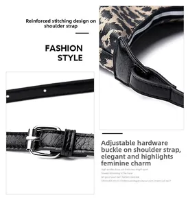 Dettaglio borsa hobo leopardata con tracolla regolabile in pelle martellata e fibbia argento