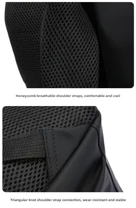 Détail des bretelles en maille respirante et des coutures triangulaires renforcées