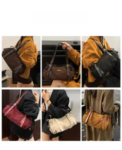 Collage of large commuter tote bags in multiple colors shown on shoulder of a model