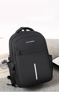 Detail view of large capacity waterproof backpack with multiple storage compartments