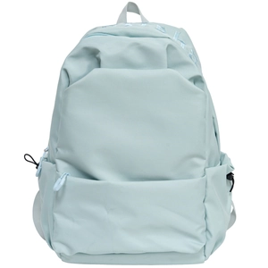 Minimalist light blue large capacity canvas backpack for travel and school use