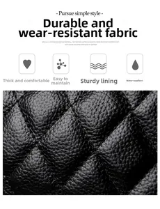 Detail of waterproof quilted leather texture on a black minimalist women shoulder bag