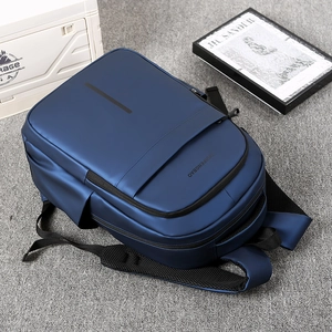 Waterproof navy blue business backpack with breathable mesh straps for travel