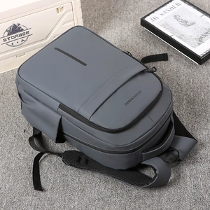 Waterproof large capacity business travel backpack in dark gray minimalist matte finish