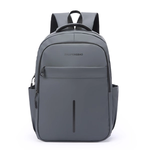 Waterproof grey business travel backpack with multi-compartment and ergonomic straps