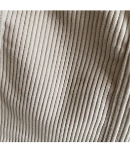 Close-up detail of soft corduroy fabric texture for large capacity tote bag in beige