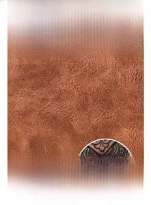 Detail of vintage brown leather texture and exquisite retro floral carving craft