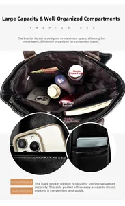 Internal compartments and storage structure of the large leather tote bag