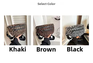 Drei Gürteltaschen mit Leopardenmuster in Khaki, Braun und Schwarz-Weiß-Optionen