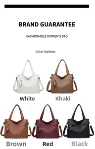 Detailed display of soft lychee pattern leather bags in five classic colors for women