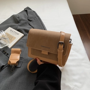 Borsa A Tracolla Da Donna Pelle PU Piccola Quadrata Patta Minimalista Color Block Cinghie Retro Moda Borsa Pendolare