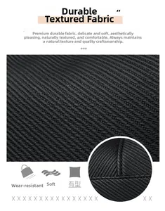 Detail of black high-density woven fabric showing wear-resistant texture and soft touch