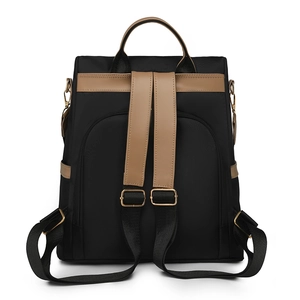 Women's anti-theft fashion backpack with large capacity and contrasting straps