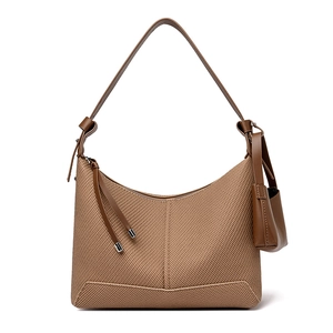 Women Underarm Shoulder Bag PU Leather Woven Texture Crescent Hobo Bag With Mini Pouch Daily Casual Fashionable