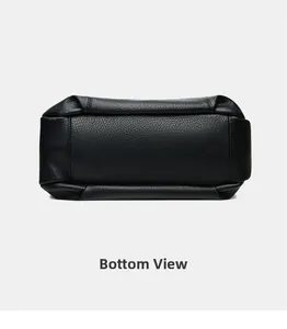 Vue détaillée du fond du sac en cuir PU montrant les coutures et la texture grainée