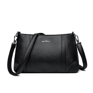 Women Crossbody Bag Litchi Pattern PU Leather Shoulder Purse Simple Versatile Soft Fashion Square Handbag
