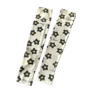 Lightweight ice silk sun protection sleeves with star patterns and heart details for women