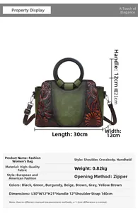 Detailed dimension guide for patterned tote bag with size specs and strap length info