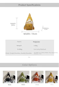 Spécifications détaillées et options de couleurs pour ce sac de poitrine polyvalent