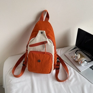 Sac De Poitrine Sling Nylon Multi Poches Imperméable Crossbody Pour Voyage Travail Color Block Streetwear Femmes Hommes