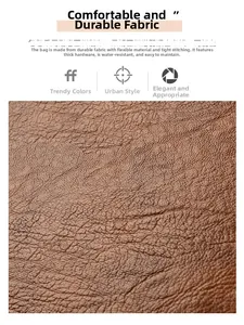 Détail de la texture cuir marron caramel souple avec finition imperméable et anti-rayures
