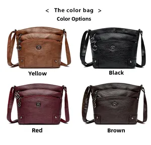 Sélection détaillée de couleurs montrant quatre variantes du sac à bandoulière en cuir