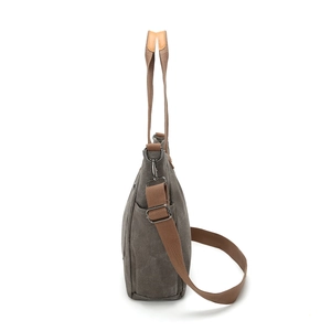 Japanese style large canvas tote bag in dark grey with adjustable shoulder straps