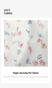 Close-up of high-density PU fabric with floral lace pattern and durable soft texture