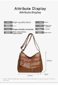 Tabella delle taglie dettagliata per la borsa a tracolla in ecopelle marrone multitasche