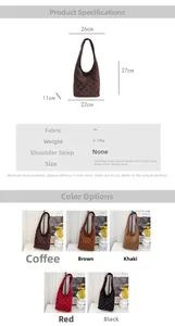 Guida alle taglie e dimensioni per borsa tote vintage in pelle PU con parametri del prodotto