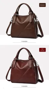Close-up of textured leather handbags in brown and burgundy with detailed stitching