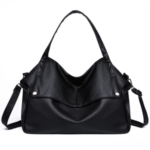Women Large Capacity Tote Bag Litchi Grain PU Leather Adjustable Shoulder Strap Commuter Vintage Hobo Fashionable Simple