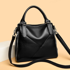 Women Handbag Lychee Texture PU Leather Large Capacity Top Handle Bag With Detachable Strap Fashion Daily Commute