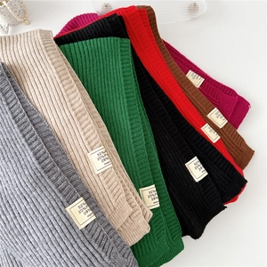 Thick ribbed knit infinity scarf for women in multiple solid colors for winter warmth