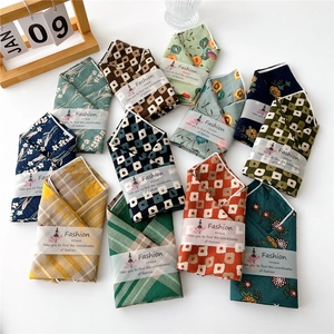 Various patterns of cotton linen scarves featuring vintage floral and geometric designs