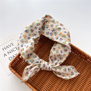 Foulard Quadrato Stampa Floreale Poliestere Fazzoletto Da Collo Elegante Fascia Per Capelli Donna Accessorio Moda Artistico