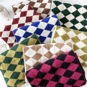 Cozy Argyle knit scarf collection for women in vibrant multi-color winter patterns