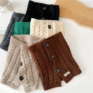 Chic chunky knit neck warmer scarf with button detail in multiple stylish colors