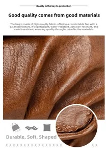 Gros plan du cuir marron à motif litchi, imperméable et résistant à l'usure