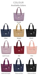 Griglia dettagliata delle opzioni di colore per le borse tote in nylon capienti