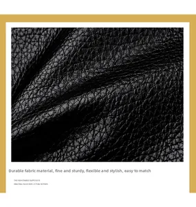 Makroaufnahme von schwarzem Leder mit Litschi-Muster, weicher Textur und Verschleißschutz