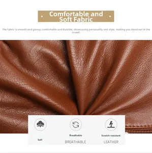Gros plan du cuir lavé marron, texture souple, respirante et résistante aux rayures du sac