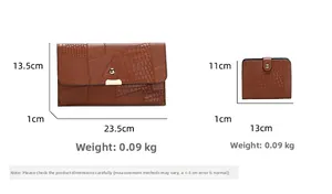 Detailed size chart for vintage embossed leather tote bags with precise dimensions