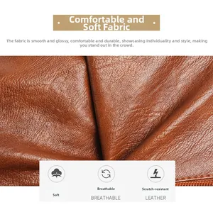 Close-up of soft brown vintage leather texture with a durable zipper and scratch-resistant finish