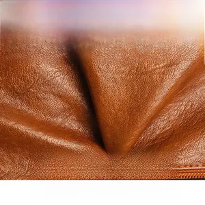 Close-up of soft brown leather texture with scratch-resistant and breathable material