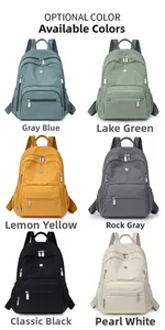 Vue détaillée de sacs à dos en nylon imperméables légers en six couleurs différentes