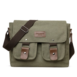 Messenger Bag Canvas Waterproof Multi Pocket Crossbody Shoulder Bag Casual Retro Workwear Travel Outdoor Unisex