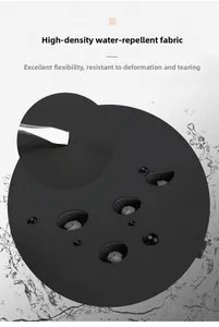 Detail showing water-repellent high-density fabric with scratch-resistant surface for bag